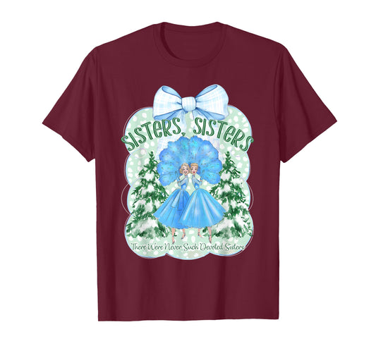 Devoted Sisters Merry Christmas White Xmas Snowflake Holiday T-Shirt