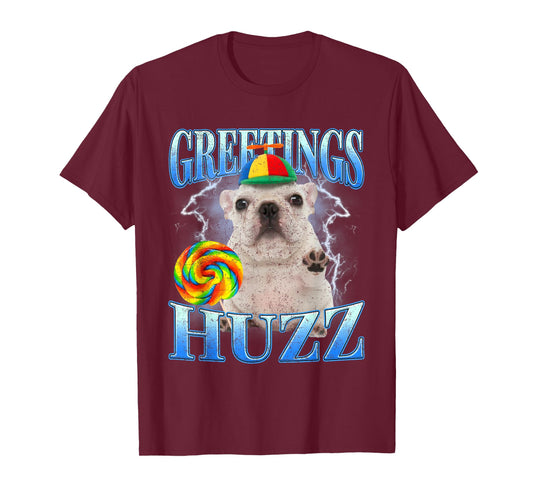 Retro Lollipop Pibble Meme Greetings Huzz Funny Pitbull Dog T-Shirt