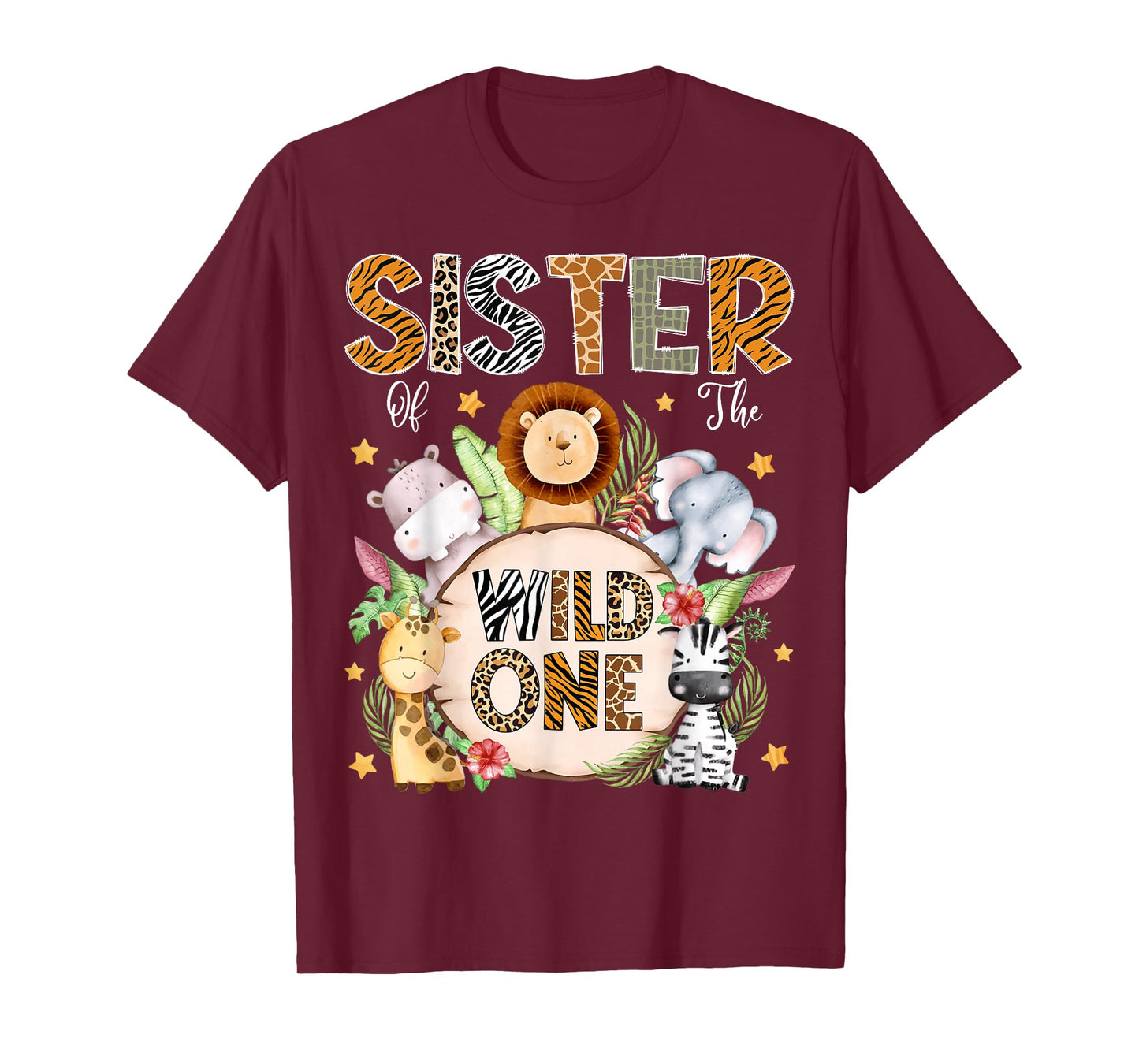 Sister of The Wild One 1St Birthday Kids Safari Jungle T-Shirt