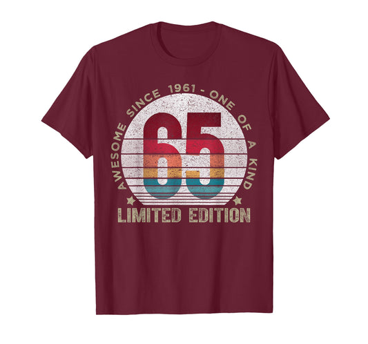 65 Year Old Gifts Vintage 1961 Limited Edition 65th Birthday T-Shirt