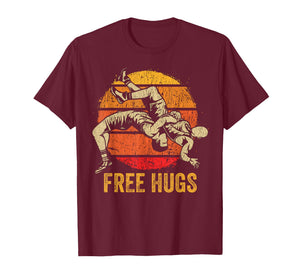 Funny Wrestling Free Hugs Wrestling Mom Men Boys Kids T-Shirt