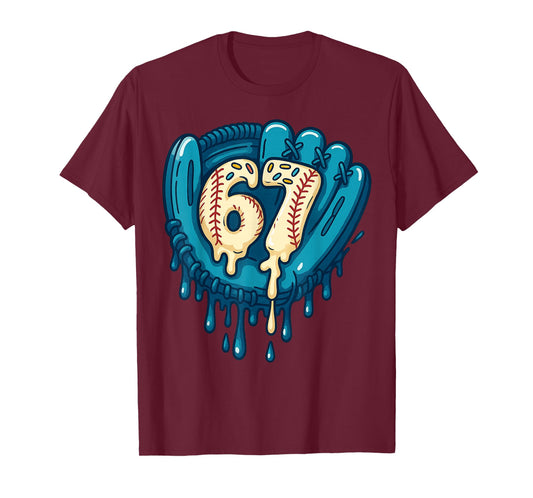 67 Ice Cream Drip Funny Six Seven Baseball T-Shirt