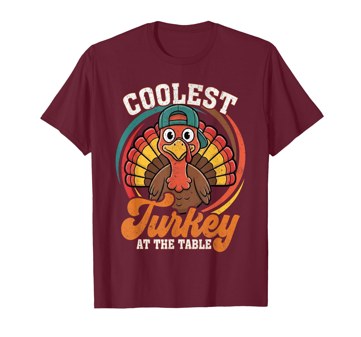 Coolest Turkey at The Table Funny Thanksgiving Family T-Shirt