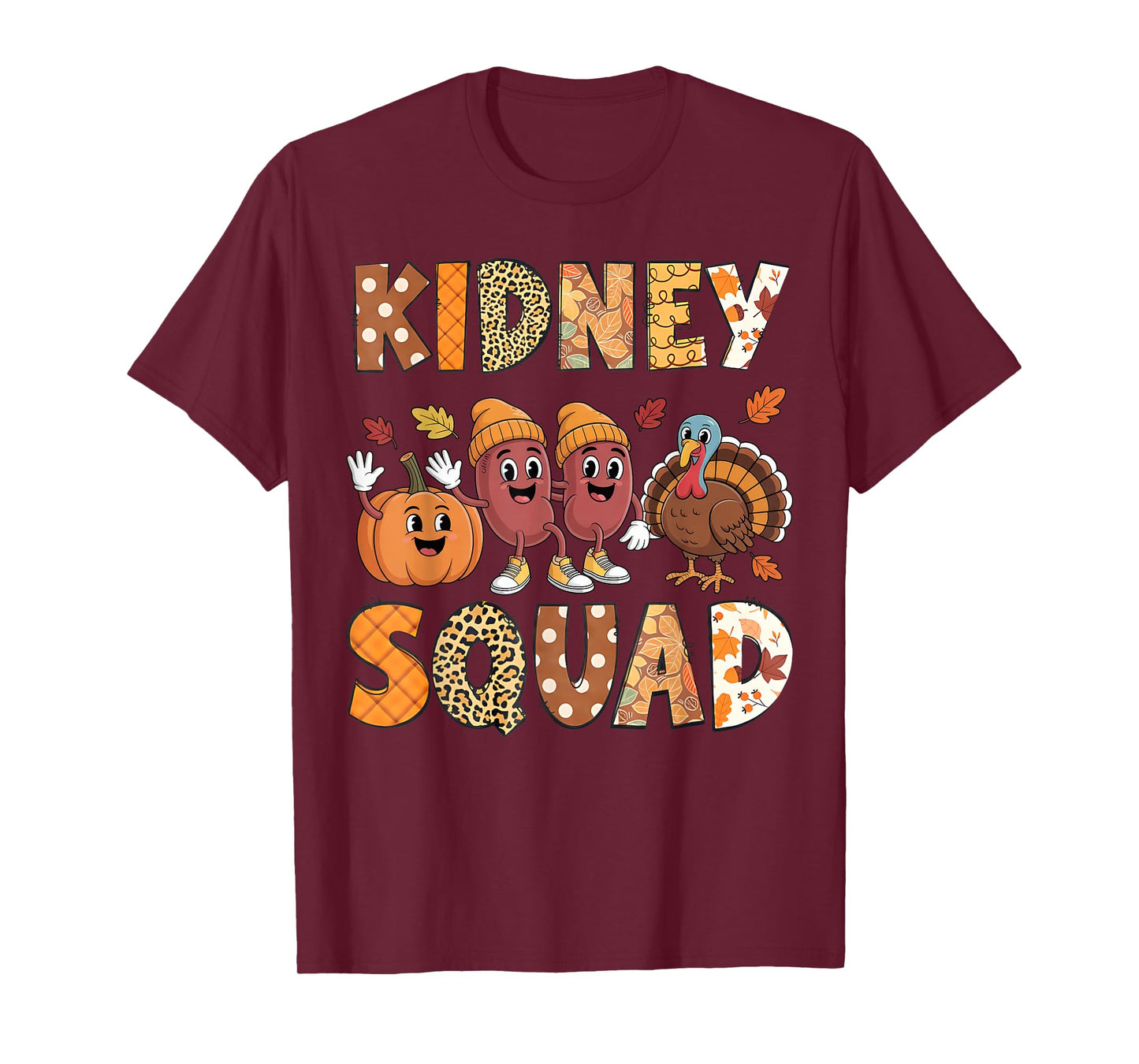 Kidney Squad Turkey Pumpkin Dialysis Nurse Thanksgiving T-Shirt