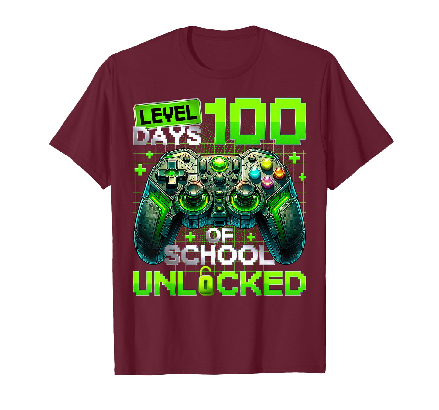 Level 100 Days of School Unlocked 100th Day Teacher Boy T-Shirt
