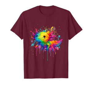 Cute Pet Lover Colorful Paint Color Axolotl Vibrant T-Shirt