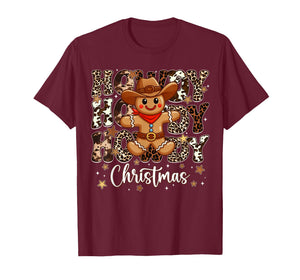 Howdy Christmas Cowboy Gingerbread Pjs Xmas Men Boy T-Shirt