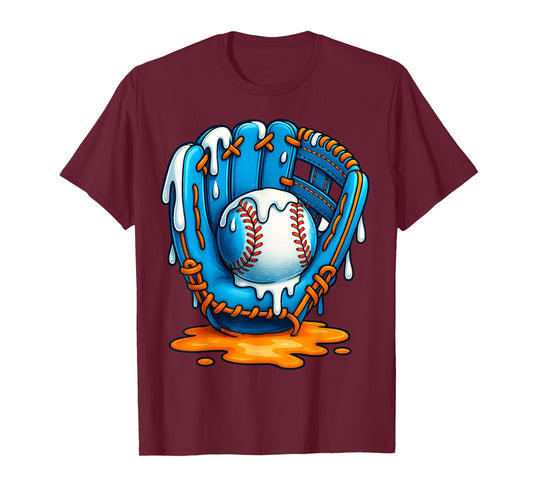 Baseball Drip Team for Boys Ice Cream Cool T-Shirt