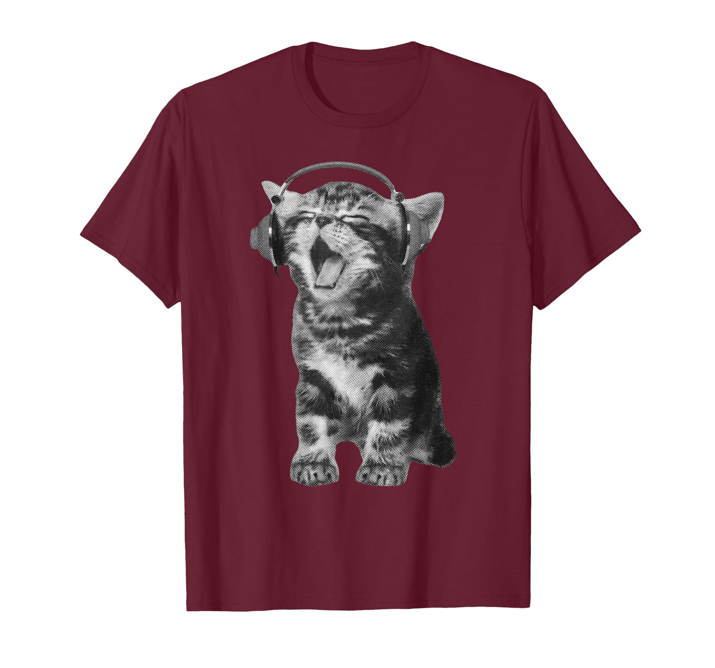 Cute Headphones Cat Meme Funny Y2K Grunge Silly Graphic Gift T-Shirt
