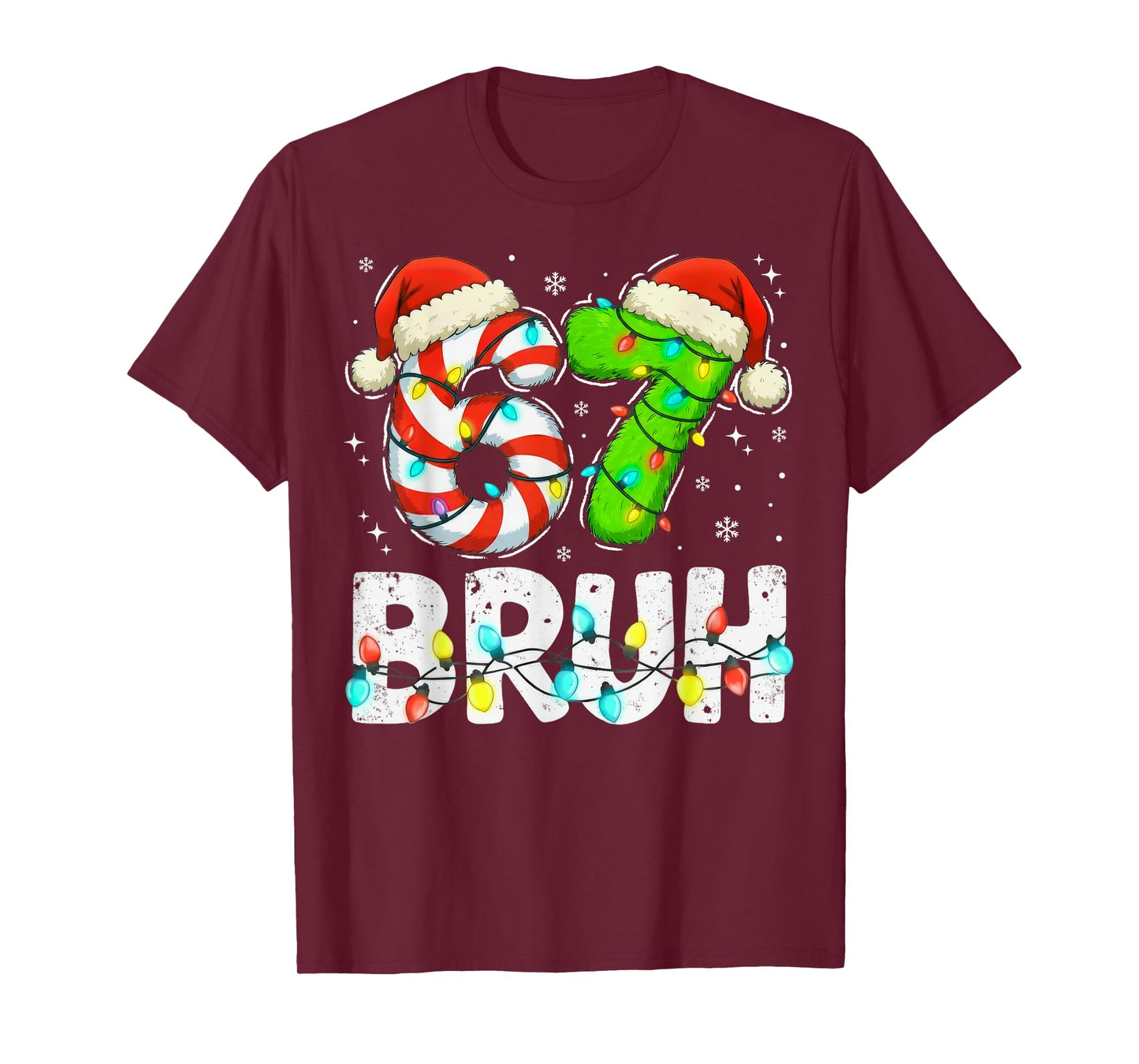 Christmas 67 Bruh Six Seven 6 7 Meme Funny Boy Girl Kids T-Shirt