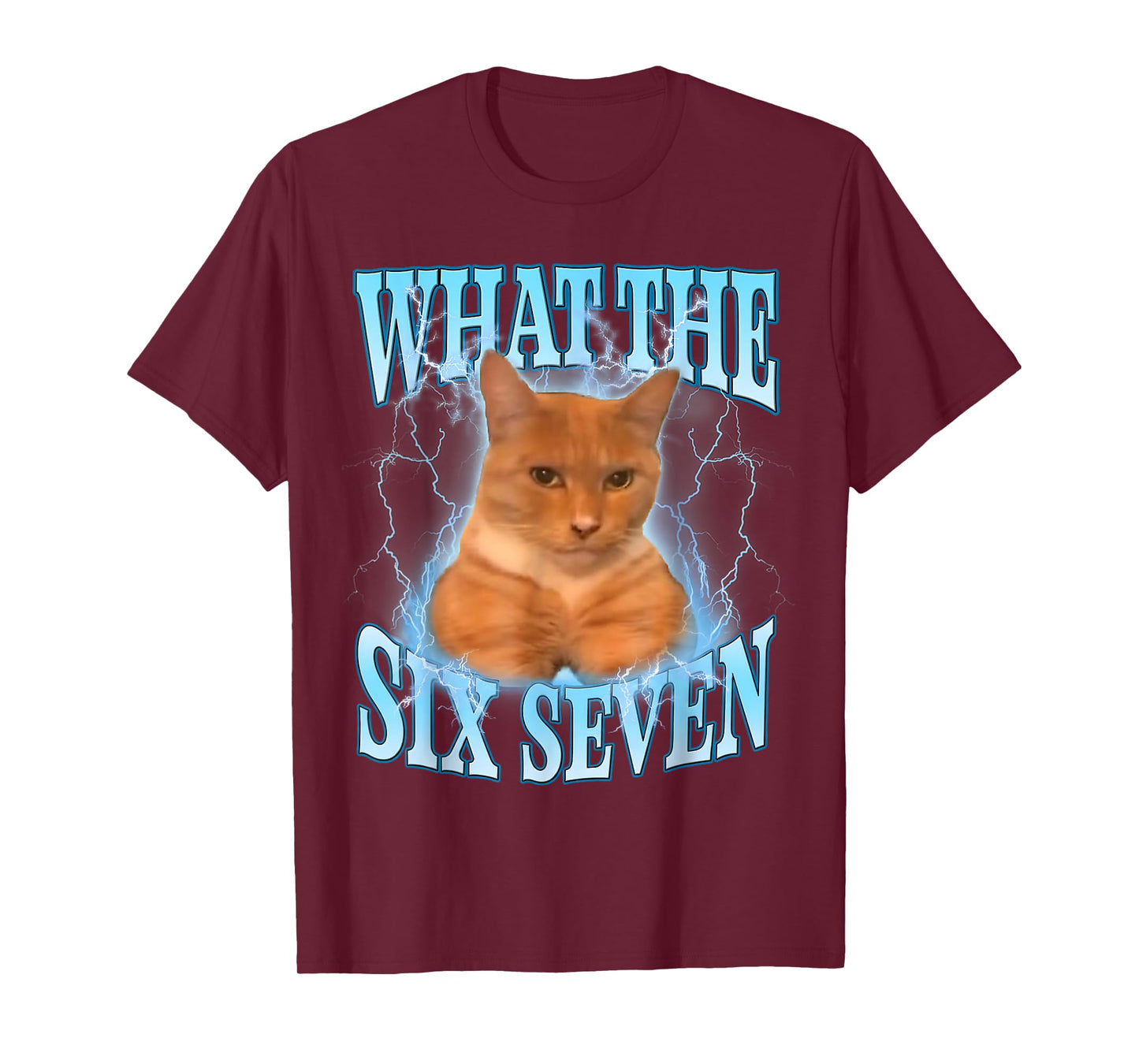Cat Meme What The Six Seven Funny Animal 6-7 Cat Lover T-Shirt