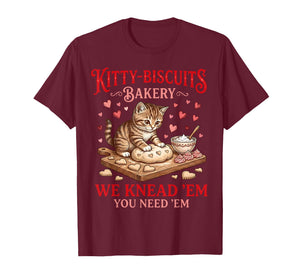 Valentines Cat Kitty Biscuits Bakery Kitten Baking Cookies T-Shirt