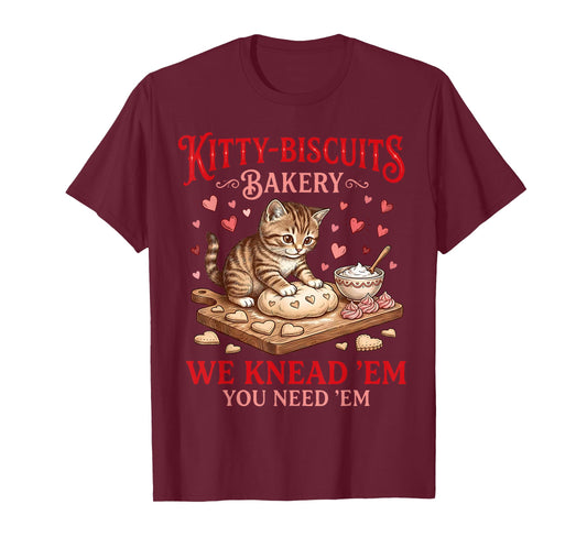 Valentines Cat Kitty Biscuits Bakery Kitten Baking Cookies T-Shirt