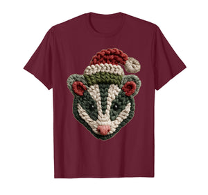 Christmas Opossum Santa Hat Forest Animal Winter Aesthetic T-Shirt
