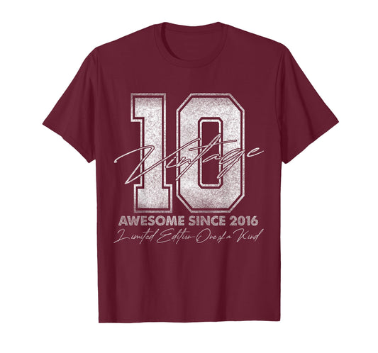 10 Year Old Gifts Vintage 2016 Limited Edition 10th Birthday T-Shirt