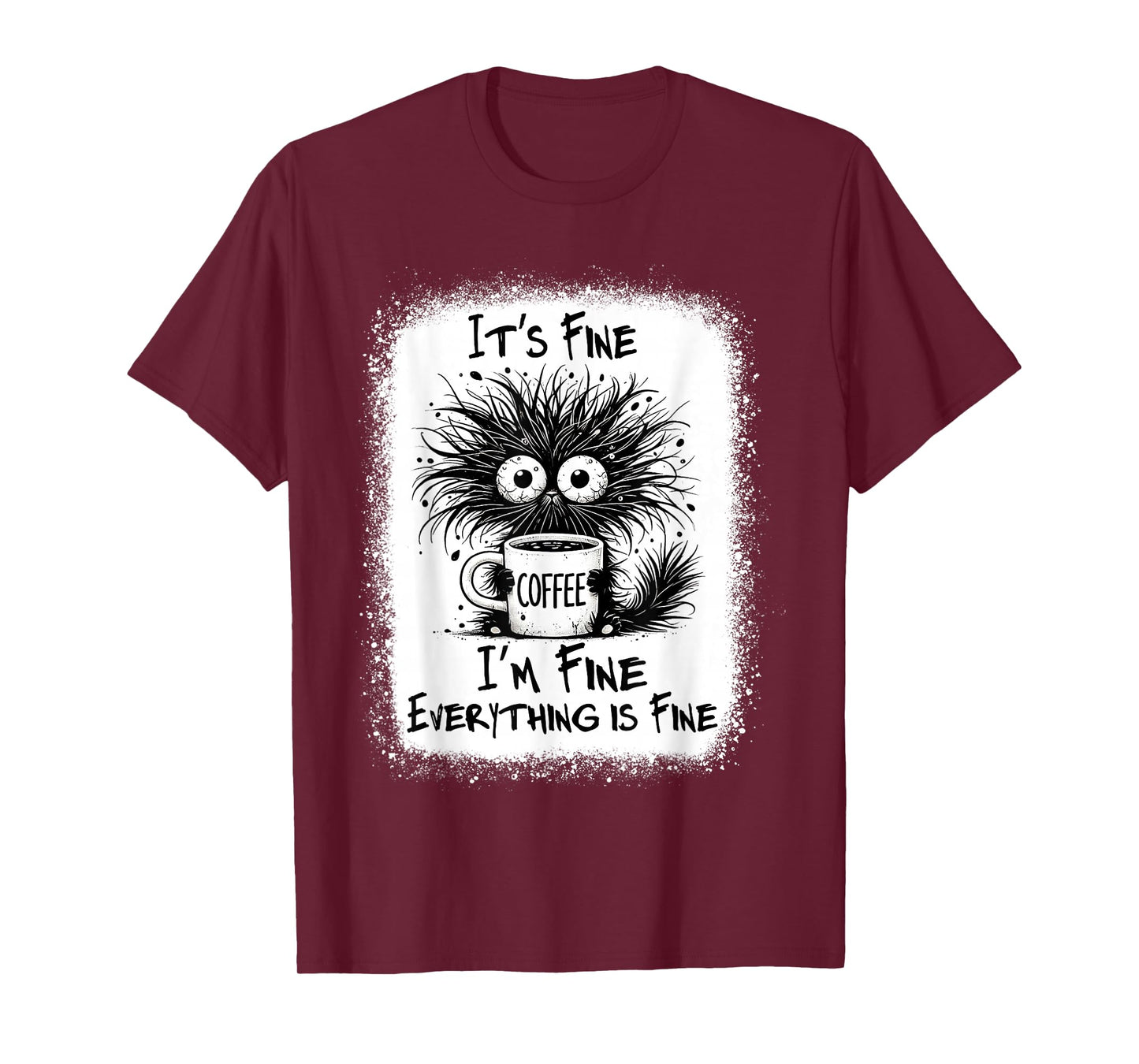 It's Fine I'm Fine Everything is Fine Funny Saying Black Cat T-Shirt