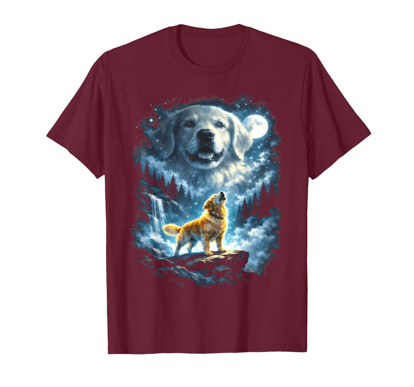 Golden Retriever Howling at Moon T-Shirt