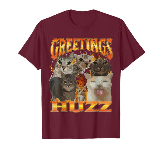 Meme Greetings Huzz Shirt, Funny Silly Cat Lollipop T-Shirt