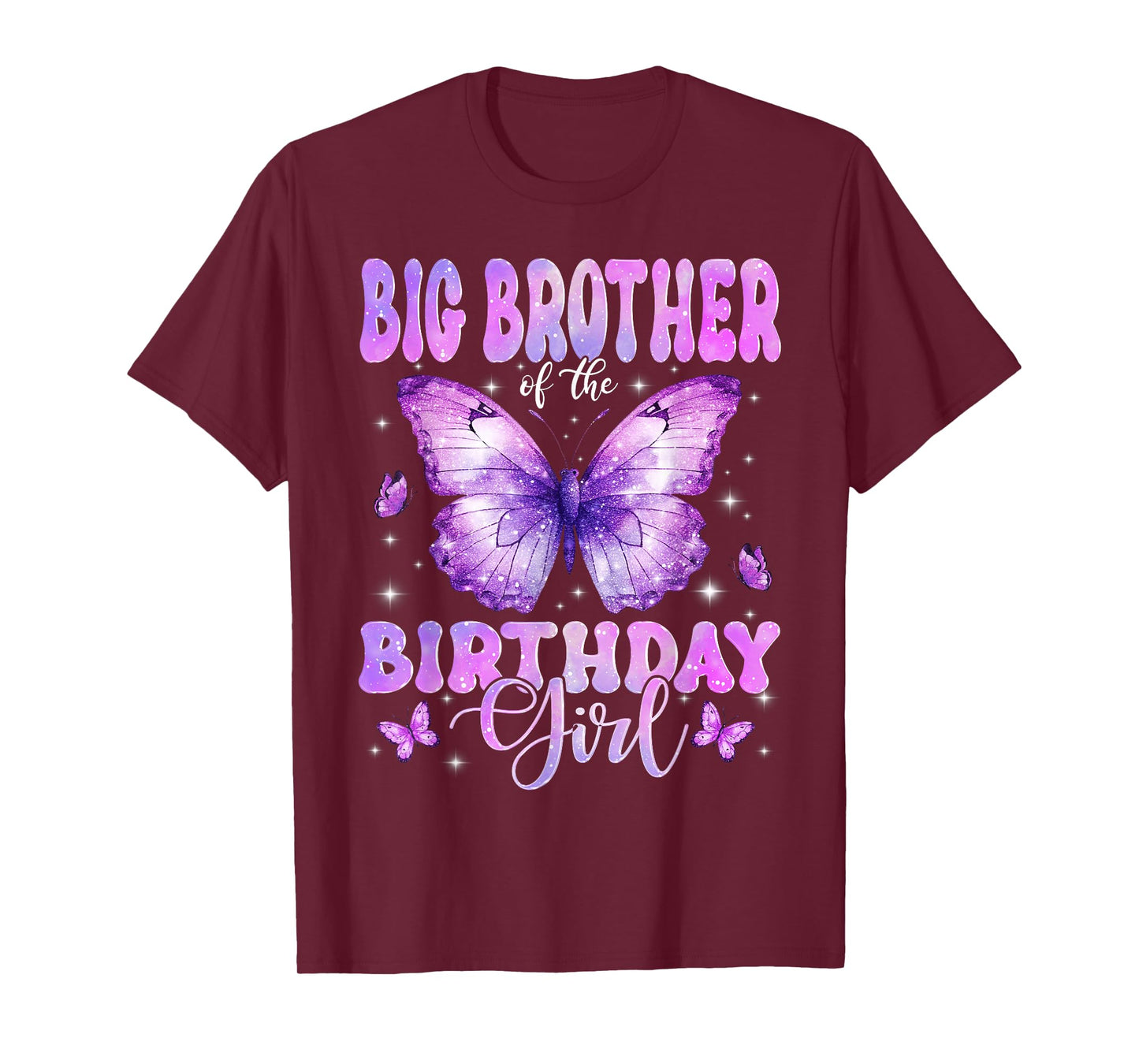 Big Brother of The Birthday Girl Butterfly Funny Family T-Shirt