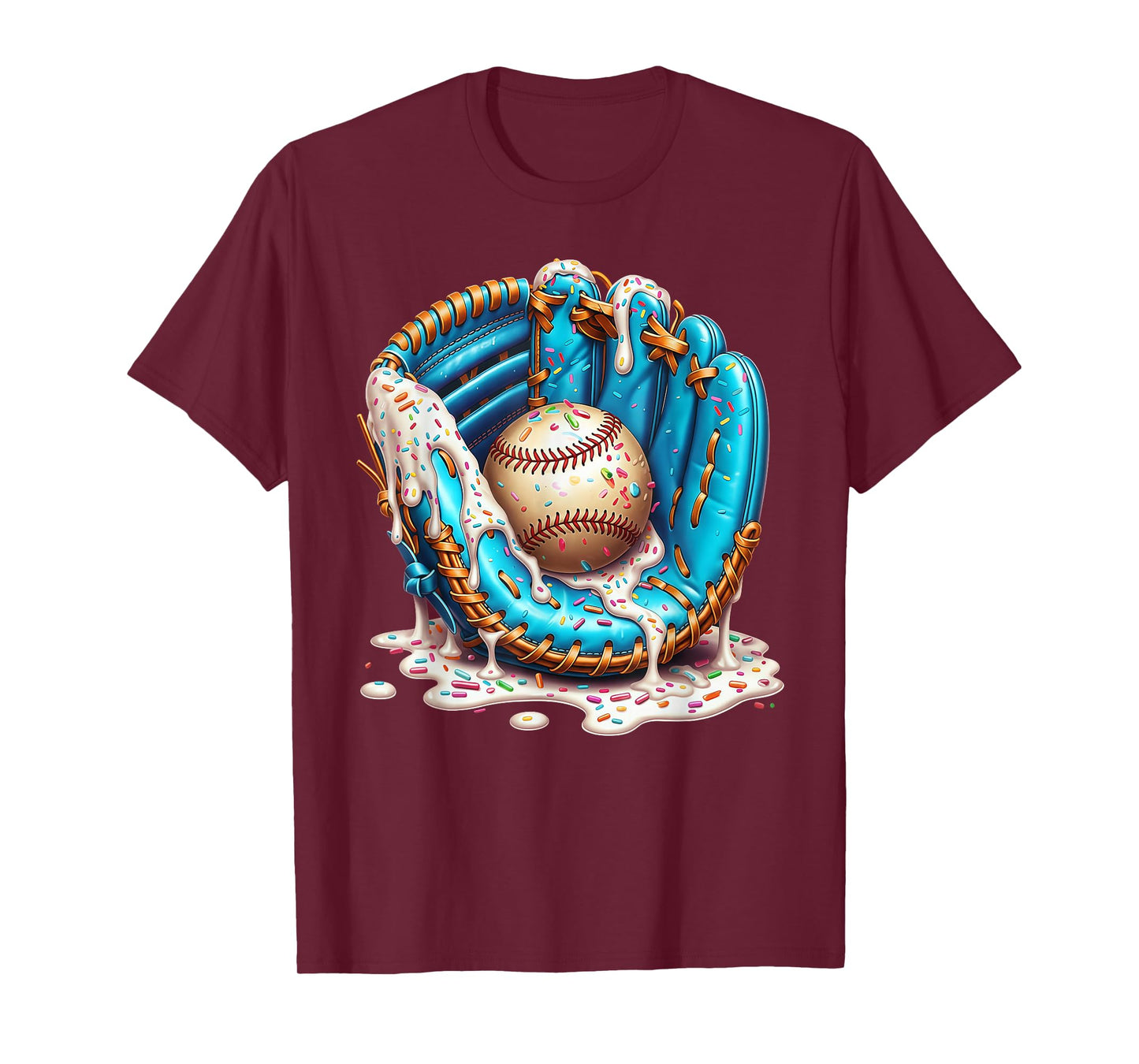 Baseball Drip Ice Cream Sprinkless Glove Boy Kid T-Shirt