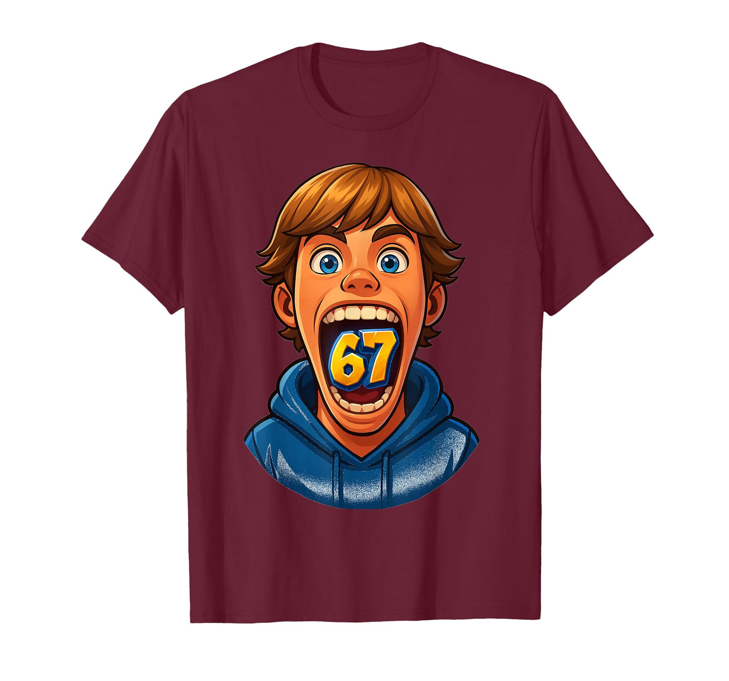 Animated 67 Kid Design with Glowing 67 Icon T-Shirt