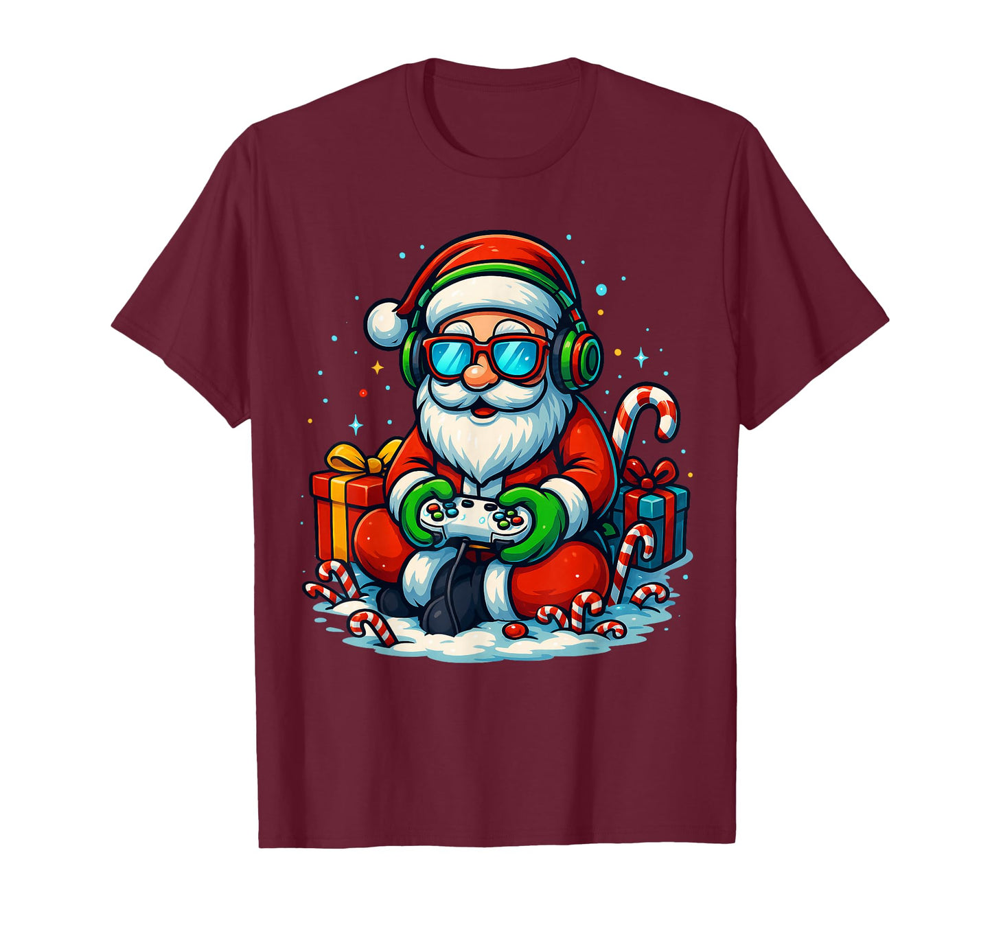 Christmas Gamer Boys Men Video Game Santa Xmas Gaming T-Shirt