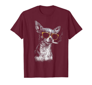 Chihuahua Smoking Cigarette Funny Dog T-Shirt