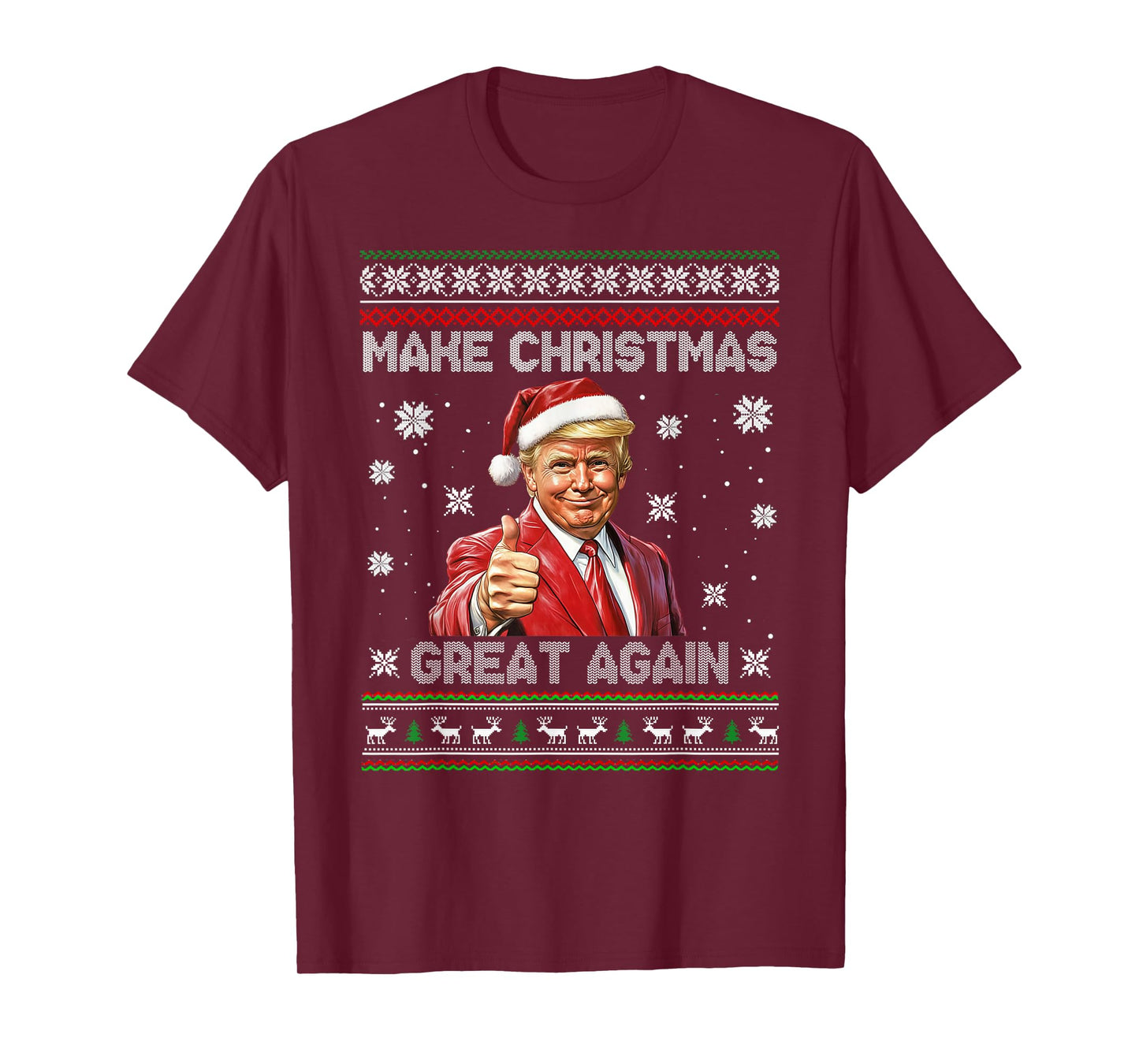 Make Christmas Great Again Funny Santa Trump 2025 Men Xmas T-Shirt