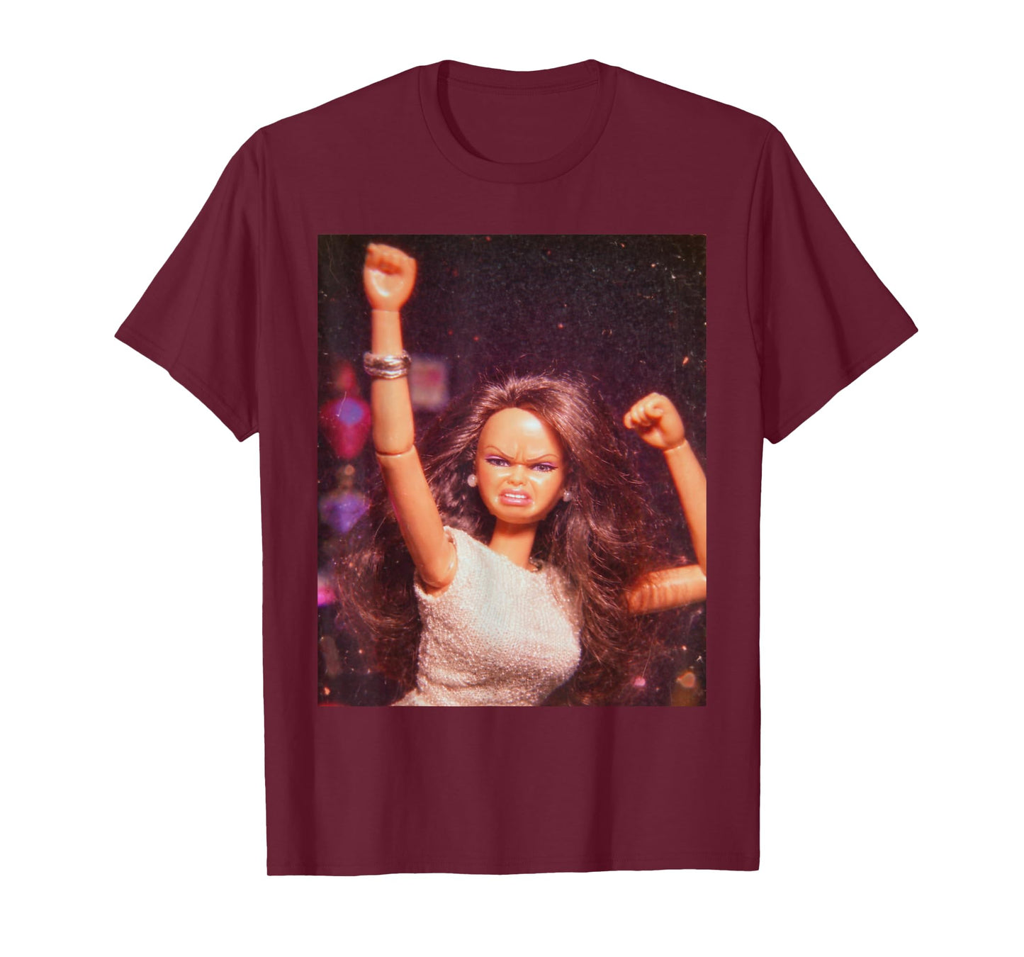 Funny Doll Girl Party Meme Graphic Tee T-Shirt