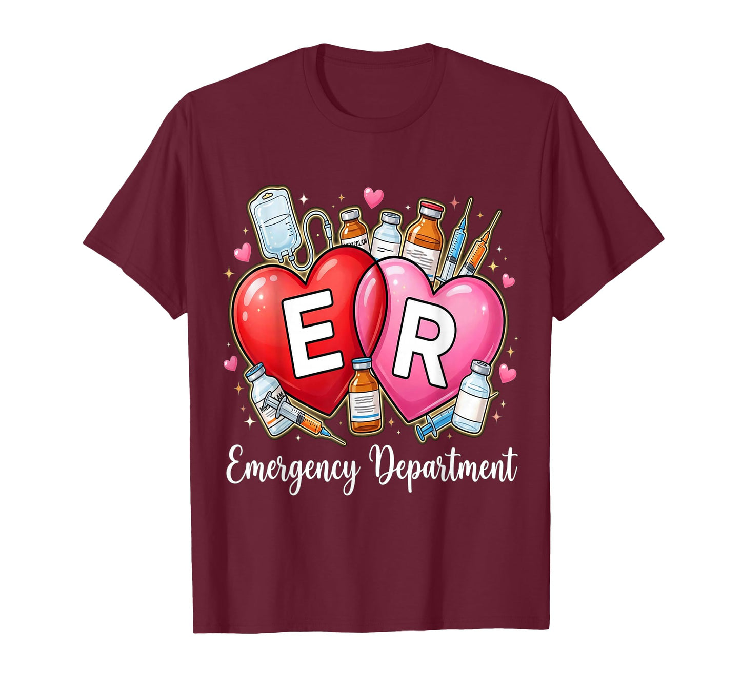 Cute Emergency Department Valentine ER Valentines Nurse T-Shirt