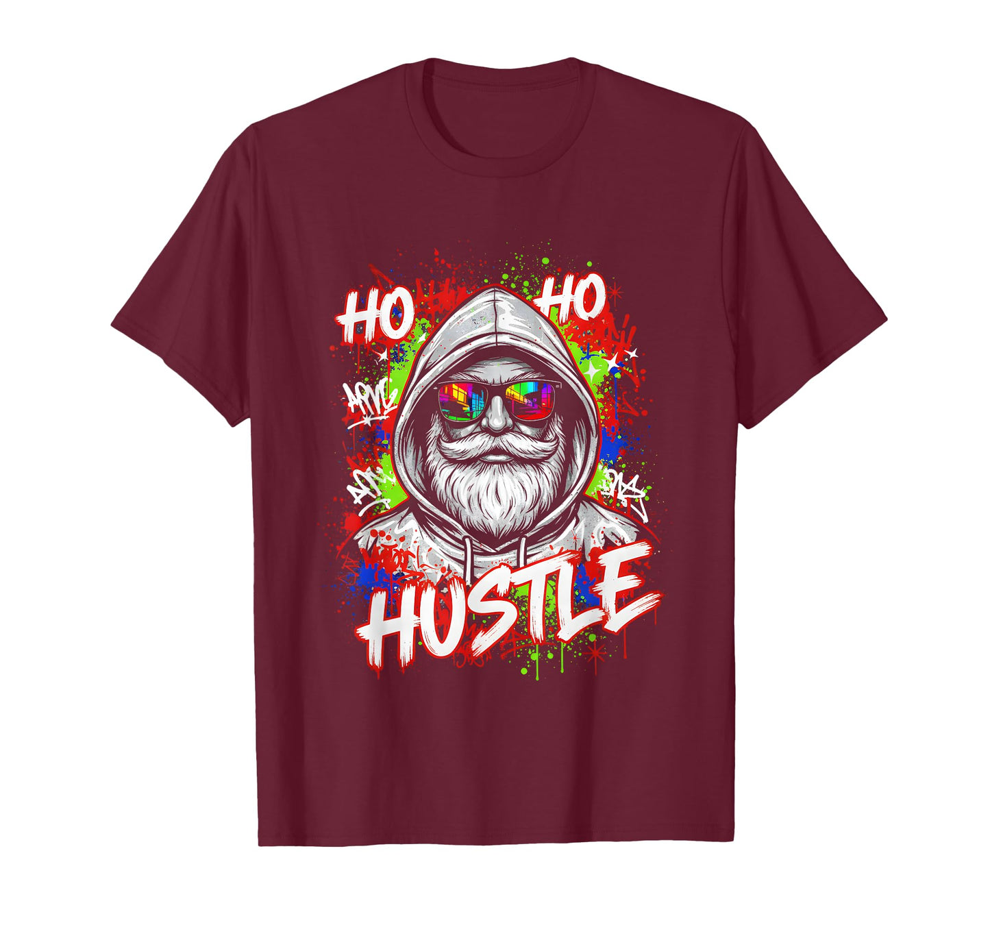 Cool Santa Claus Graffiti Hustle Christmas Pajama Top T-Shirt