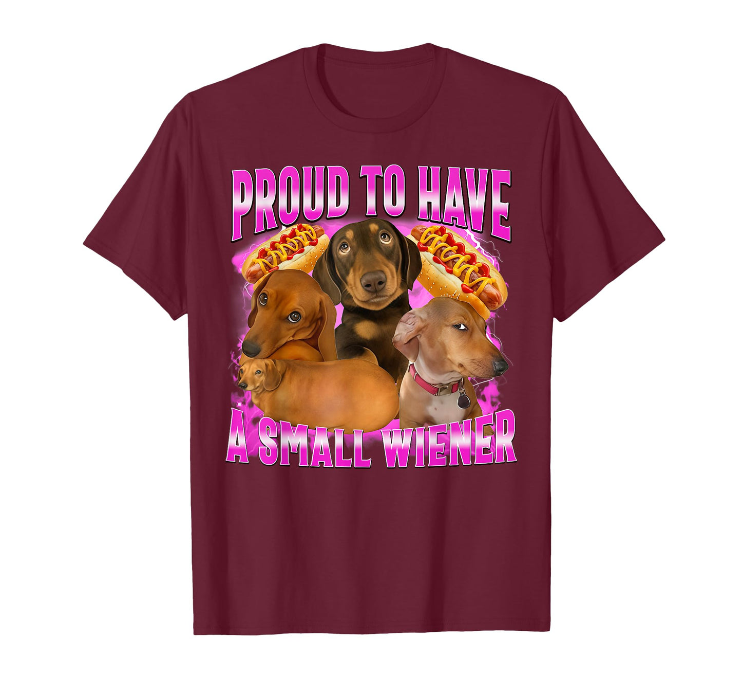 Funny Humor Proud to Have A Small Wiener Dachshund Dog Meme T-Shirt