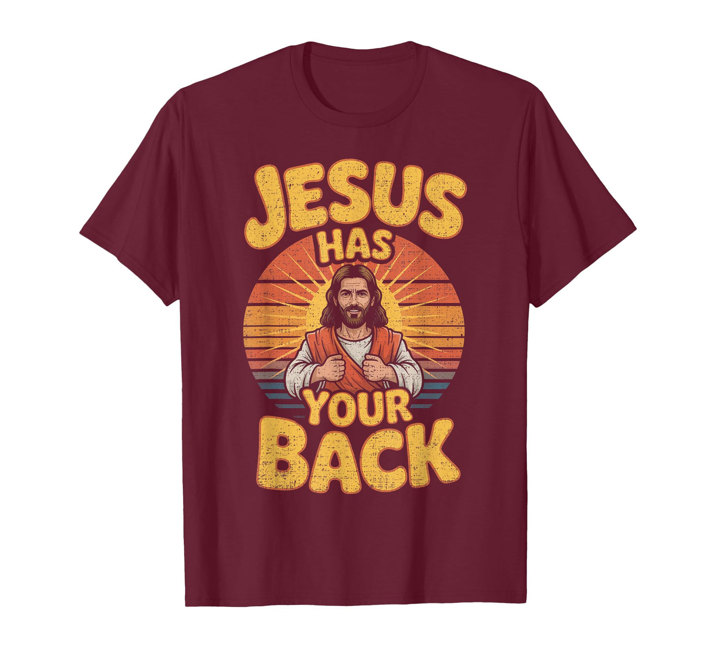 Jesus Has Your Back Retro Christian Men Women Kids T-Shirt