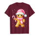 Cute Gingerbread Pink Candy Cane Christmas Xmas Girl Women T-Shirt