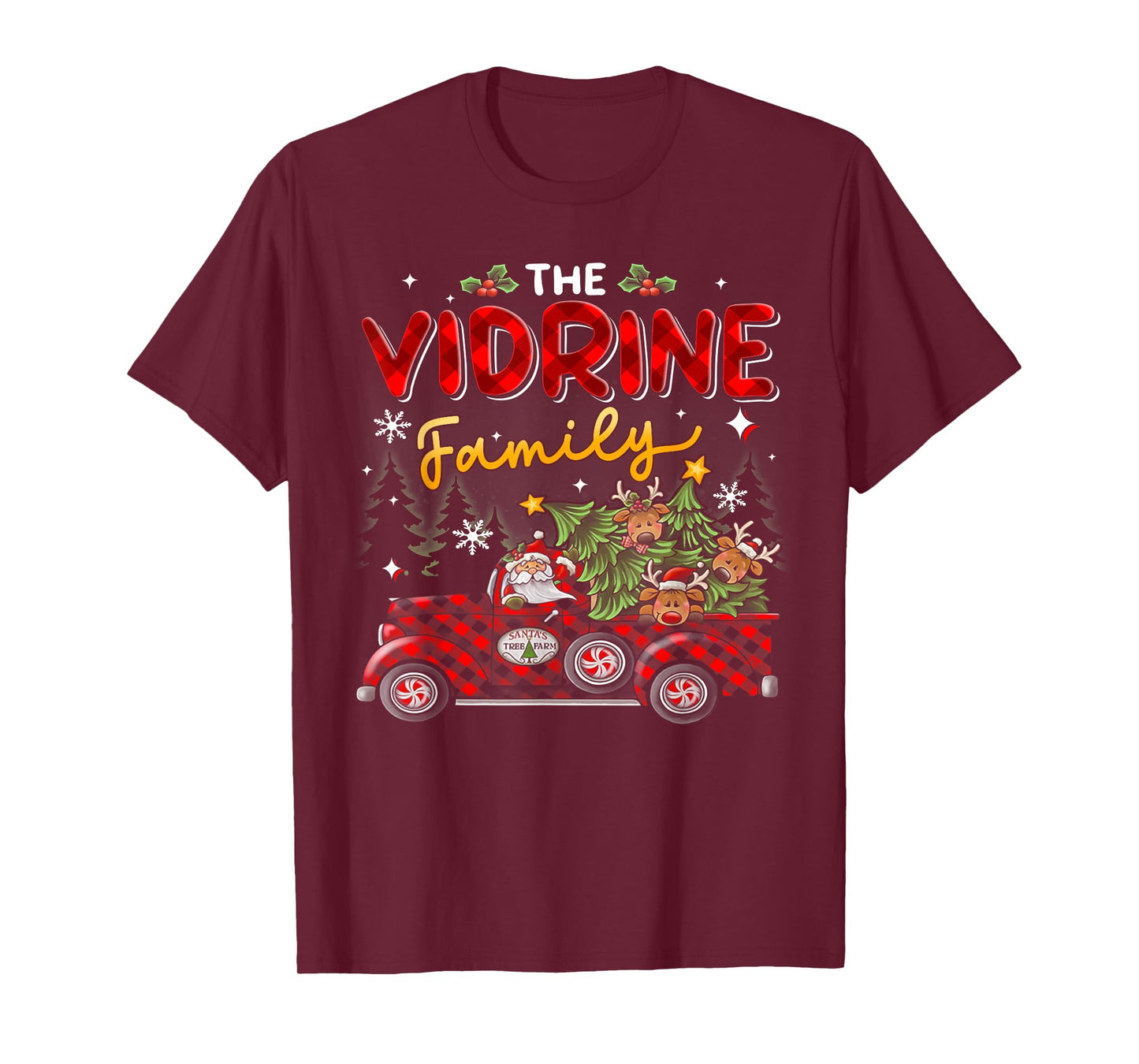 The Vidrine Family Christmas Matching Pajamas Group Gift T-Shirt
