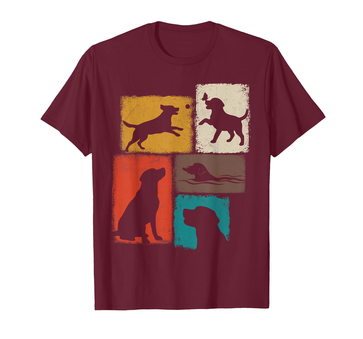 Labrador Vintage Collage Retriever Lab Dad Mom Dog Lover T-Shirt