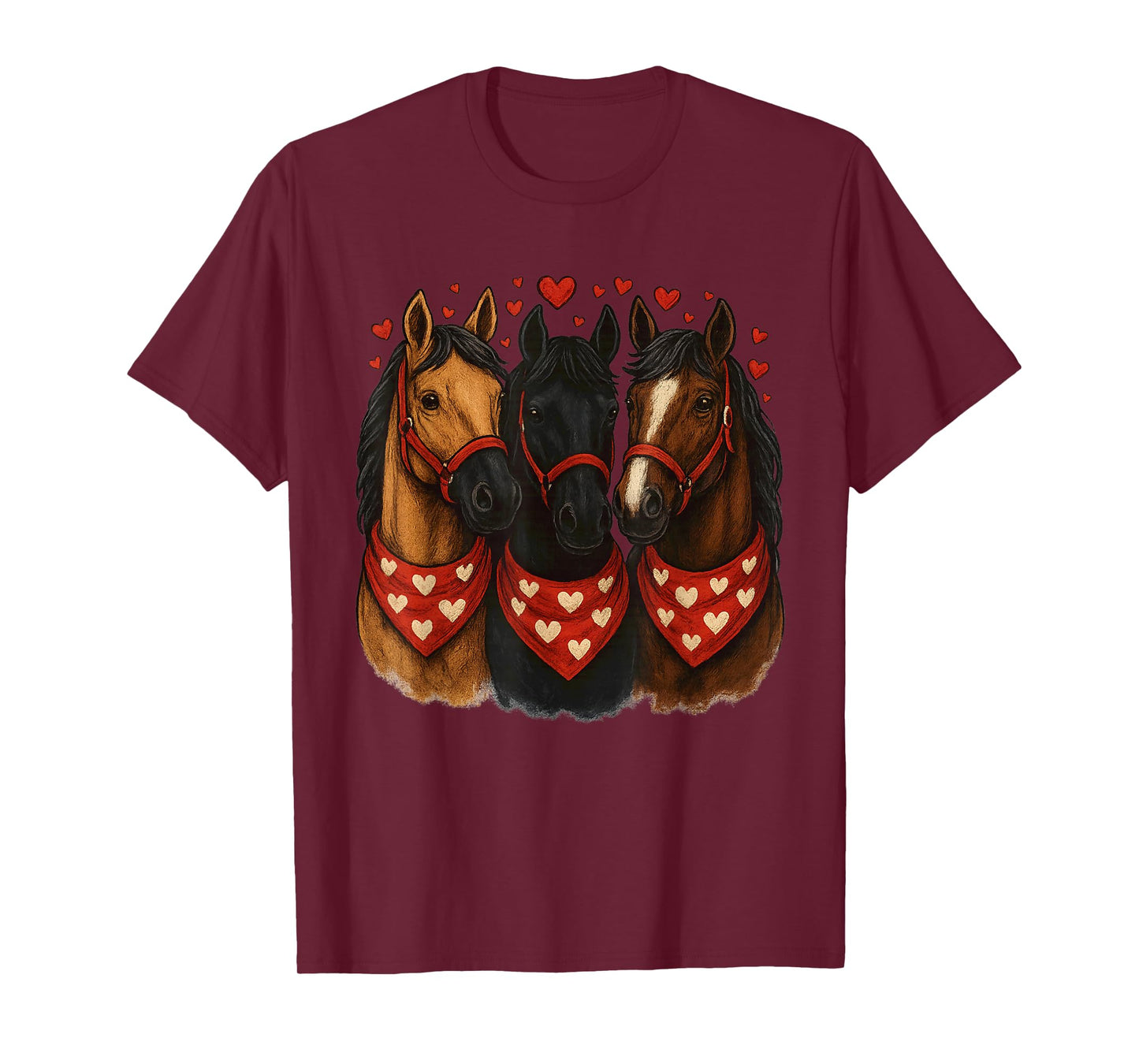 Horse Valentine Valentines Day Cute Horse for Women Girls T-Shirt