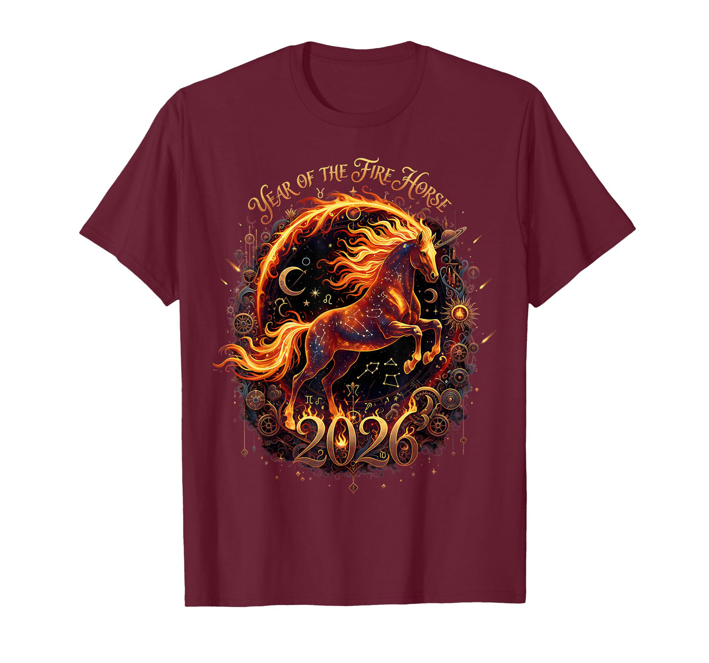 Year of The Fire Horse 2026 Lunar Chinese New Year Zodiac T-Shirt