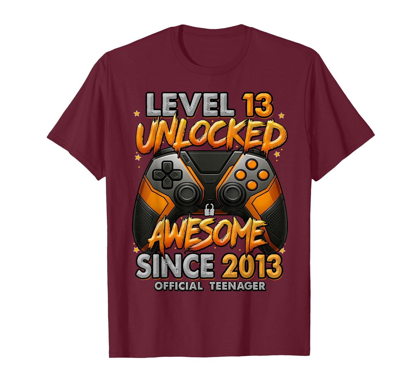 Level 13 Unlocked Awesome Since 2013 13th Birthday Gaming T-Shirt