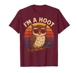 I'm A Hoot Funny Owl Retro Vintage Sunset Bird Lover T-Shirt