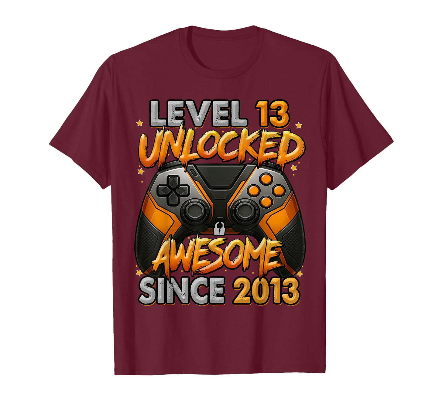 Level 13 Unlocked Awesome Since 2013 13th Birthday Gaming T-Shirt