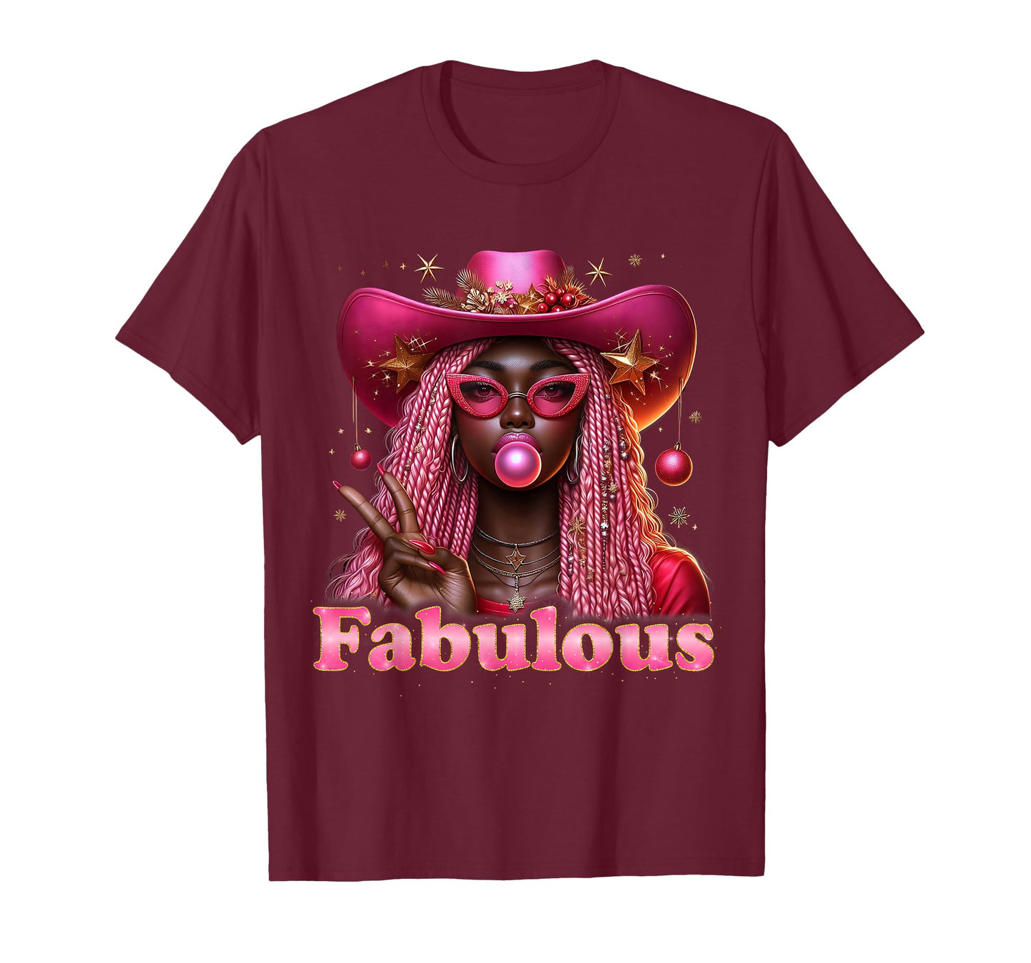 African American Melanin Afro Sleigh Queen Christmas T-Shirt