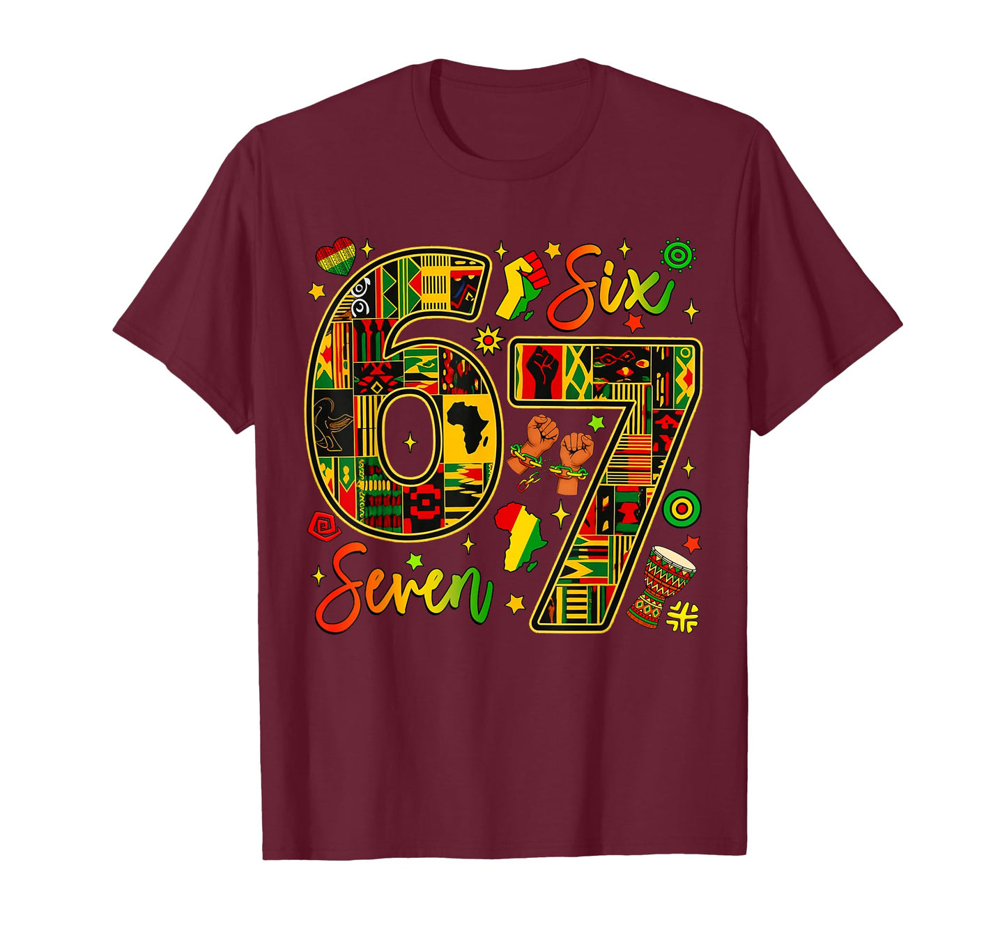 Six Seven Black History Month 67 African American Pride Kids T-Shirt