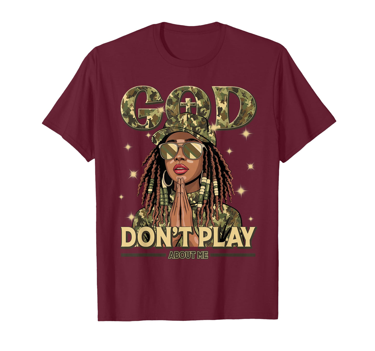 God Don't Play About Me Black Women Afro African Christian T-Shirt