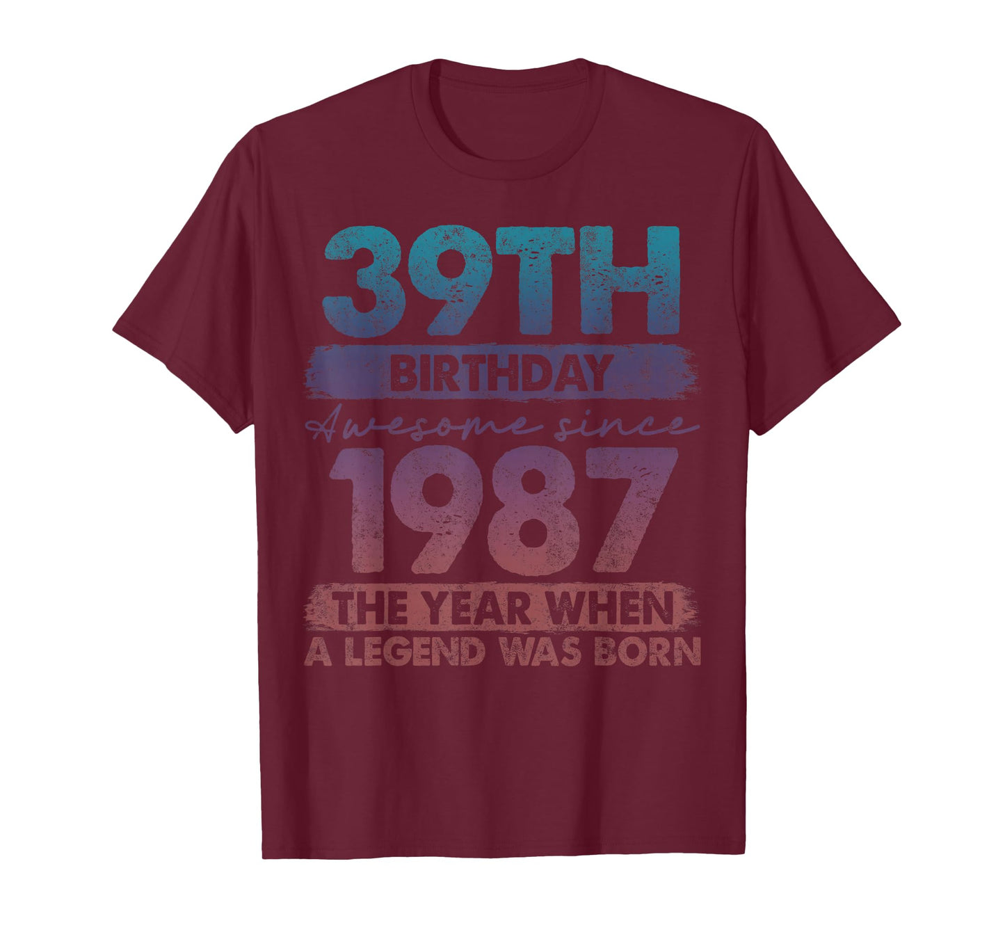 39 Year Old Gifts Vintage 1987 Limited Edition 39th Birthday T-Shirt