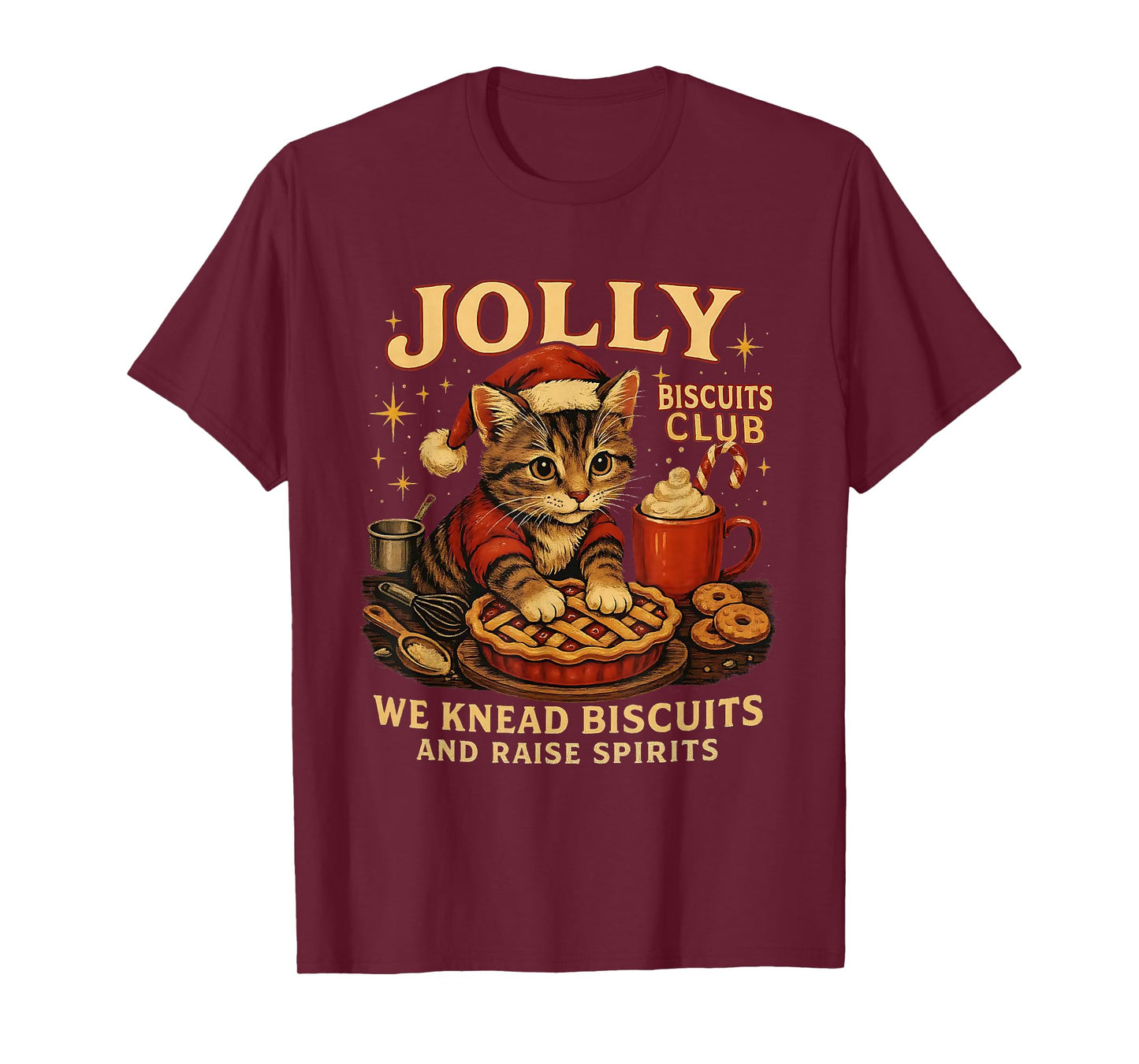 Jolly Biscuits Club We Knead Cat Xmas T-Shirt