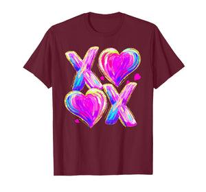 Funny Valentine XOXO Hearts Hugs and Kisses Boys Girls T-Shirt