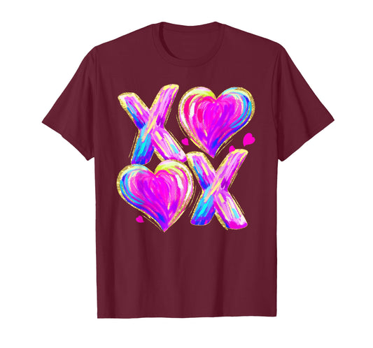 Funny Valentine XOXO Hearts Hugs and Kisses Boys Girls T-Shirt