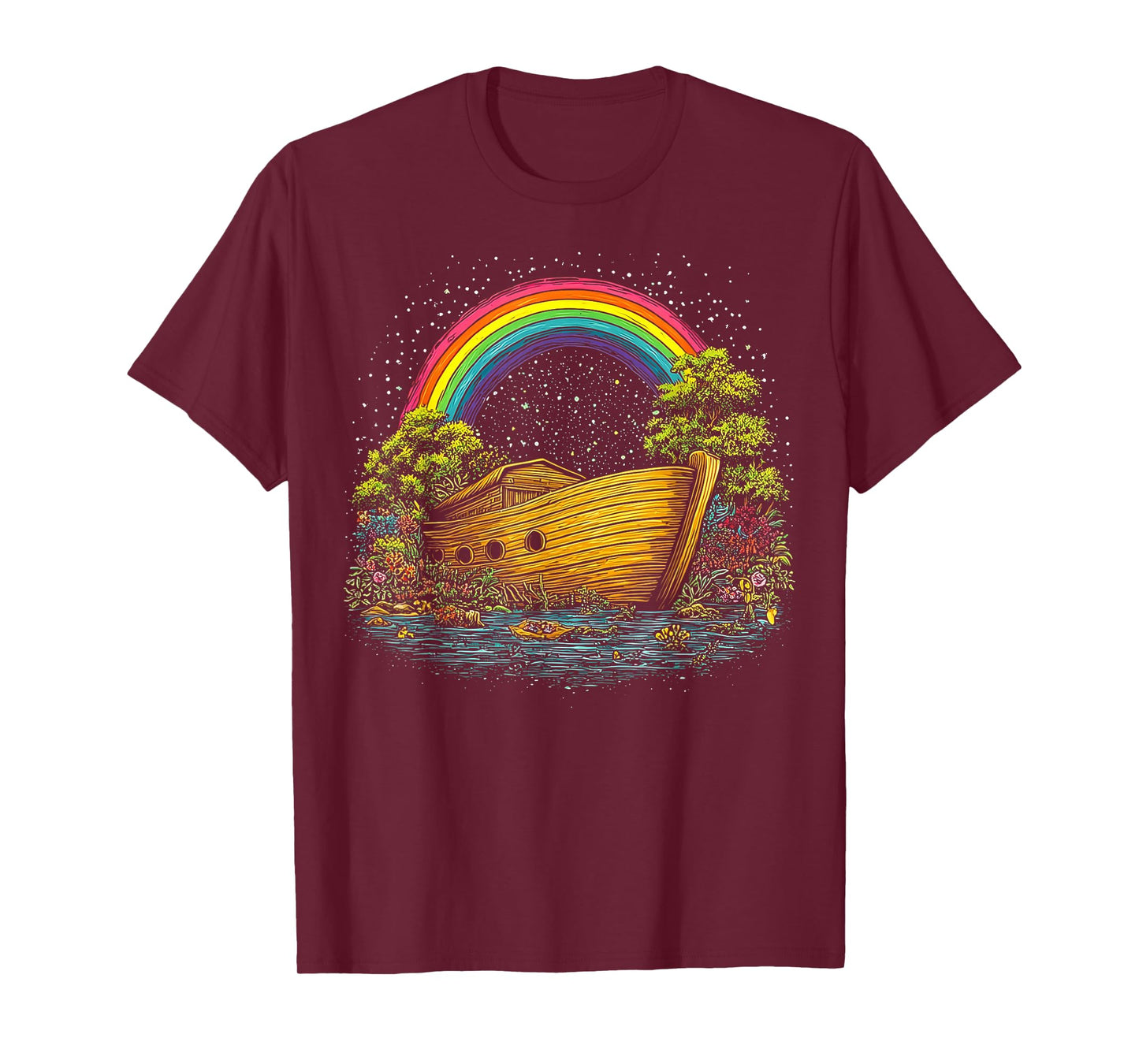 Noah's Ark Christian Bible Jesus Rainbow T-Shirt