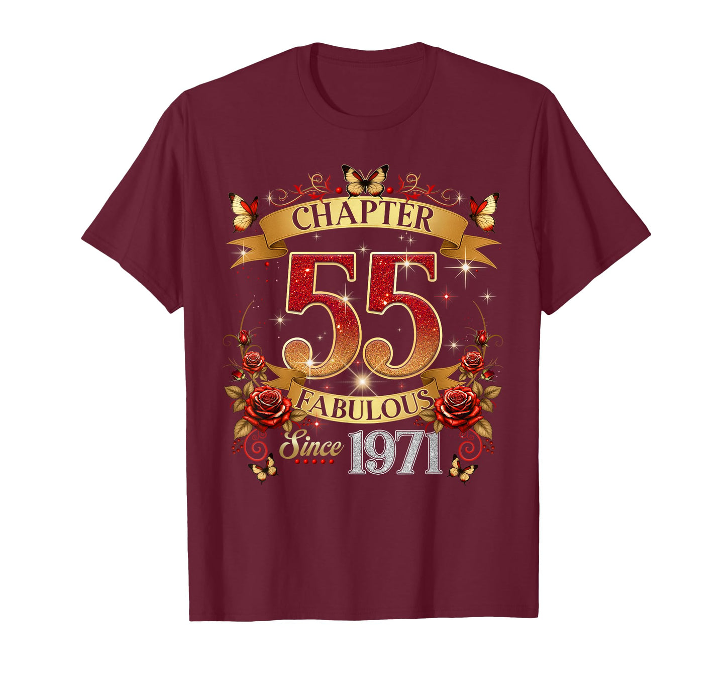 Chapter 55 Fabulous Since 1971 55th Birthday Women Girls T-Shirt